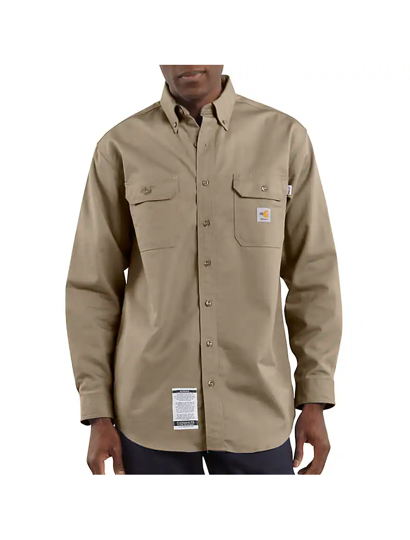 CARHARTT FR - FLAME RESISTANT CLASSIC TWILL SHIRT - FRS160-KHI ...